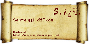 Seprenyi Ákos névjegykártya
